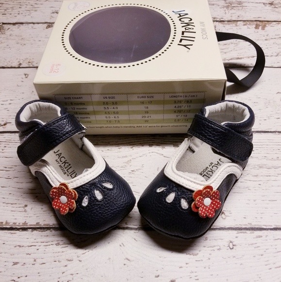 Jack & Lily My Mocs Navy White Red 6-12 Months - Picture 2 of 4